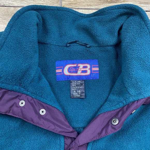 Vintage Green 1/4 Snap Anorak Fleece Pullover Jacket Sweater Size XL - Picture 7 of 10